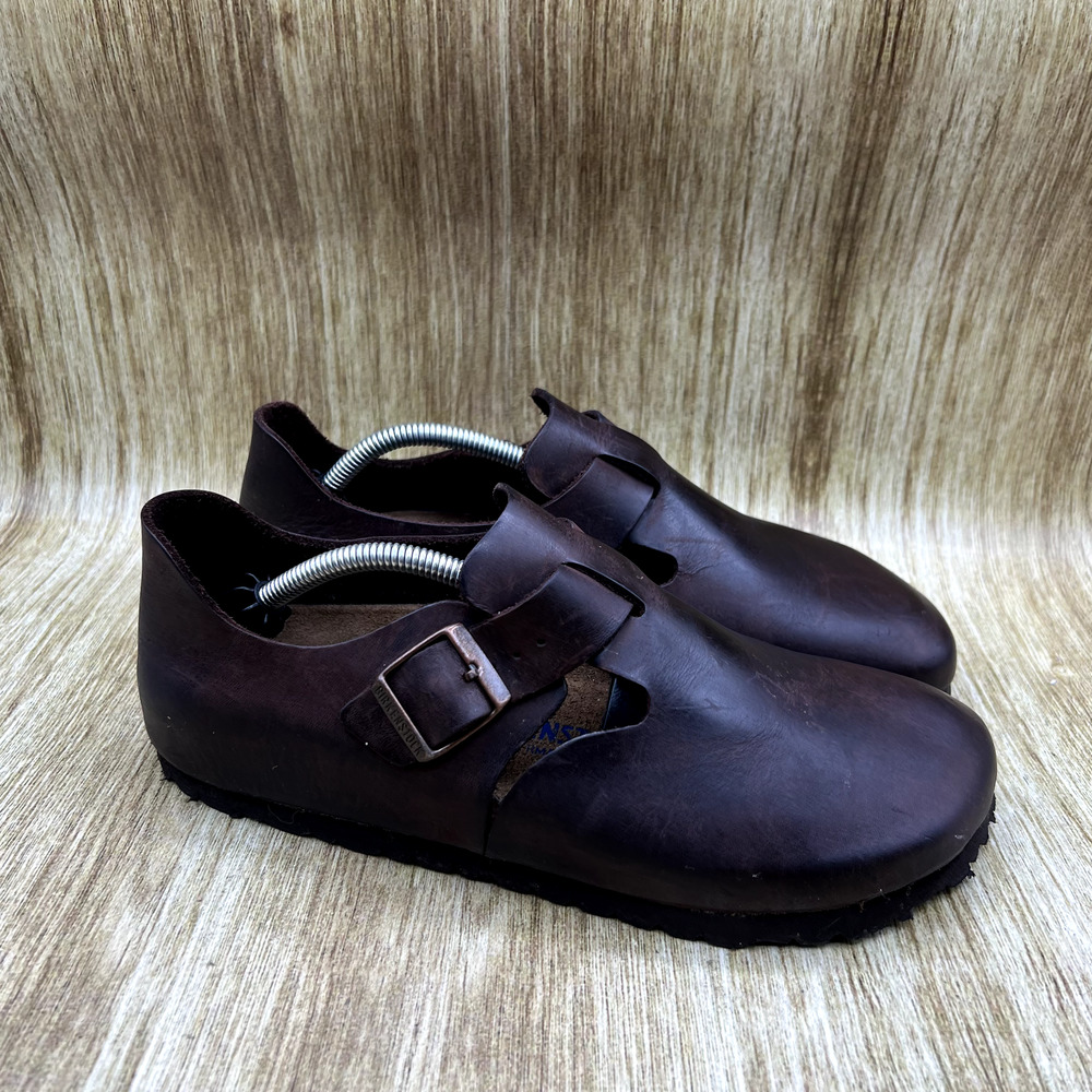 Birkenstock London Oiled Leather Brown Clogs Sandals Shoes Women's 10 Men's 8